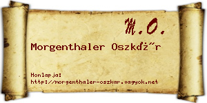 Morgenthaler Oszkár névjegykártya